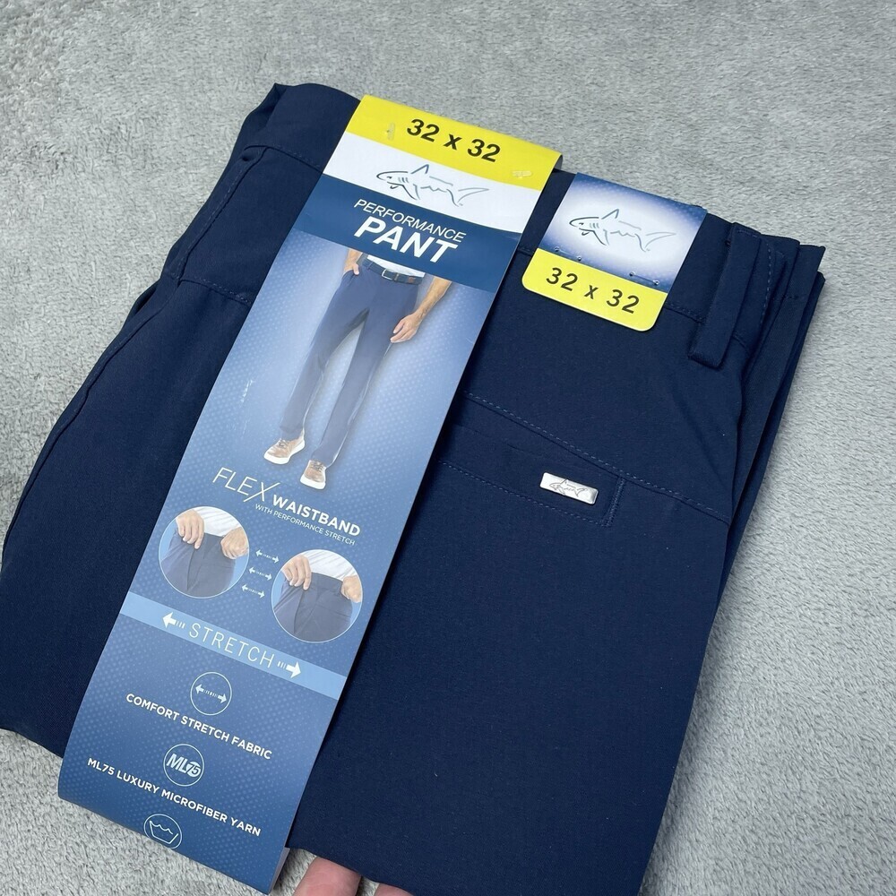 Greg Norman Men's 32 x 32 Performance Pants Blue Microfiber a2137 - Picture 2 of 5